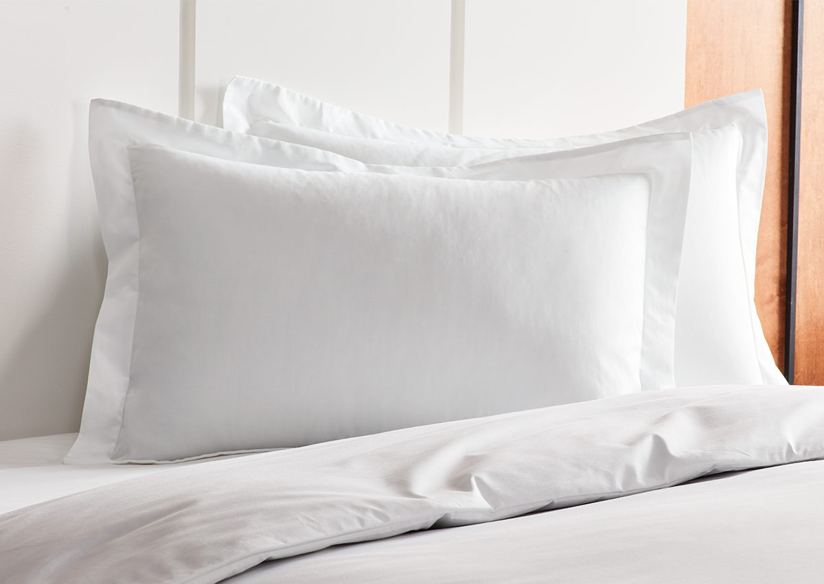 Delara Premium Organic Cotton Pillow Insert, 100% White Duck Feather Filling, Set of 2 - 22x22