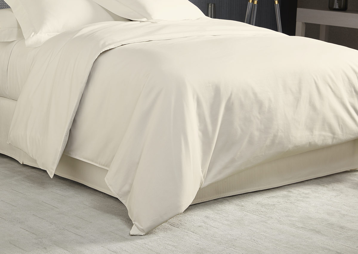 Sleepdown Parure de lit de Luxe avec Housse de Couette et taies d'oreiller 100 % Satin de Coton 300 Fils/cm² Gris uni Blanc 200 x 200 cm 